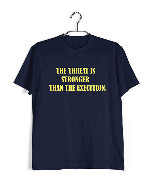 Chess Nimsowitsche The threat is stronger than the execution. Sports Casual Graphic Printed T-Shirt for Men